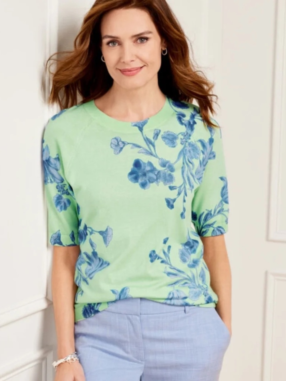 Talbots short sleeve floral sweater Size 3XP